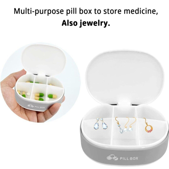 Pill Box Small Pill Organiser Travel Pill Box Mini Pillbox Portable Daily Pills - Picture 7 of 7